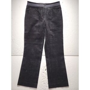Talbots Collection Pants Women Size 2 Petite Black Corduroy Hook & Zip Casual